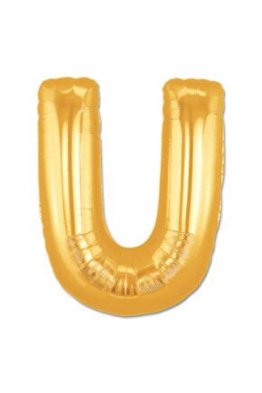 Gold Folyo Balon U Harfi 40 Inç 100 Cm