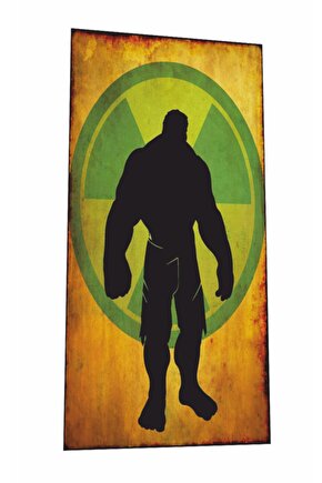 Hulk Marvel Süper Kahraman Mini Retro Ahşap Poster