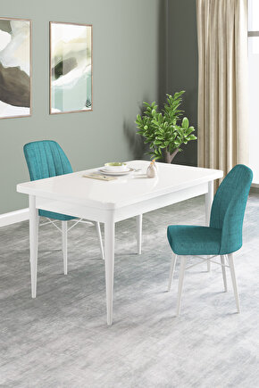 Vena Beyaz Desen 70x110 Sabit Mutfak Masası 4 Adet Sandalye