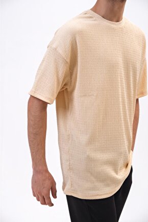 Erkek Bürümcük Kumaş Oversize Tshirt