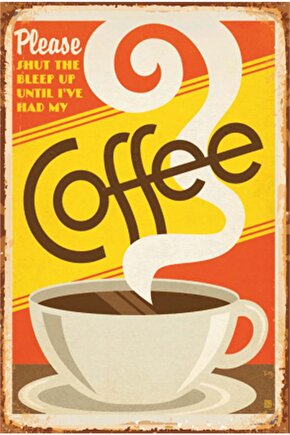 Sıcak Taze Kahve Mutfak Dekor Retro Ahşap Poster