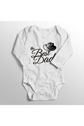 Bebek Beyaz The Best Dad Yazısı Baskılı Hediyelik Zıbını 113