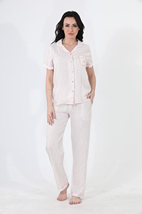 etoile Kadın Yazlık Kısa KolYakalı Komple Düğmeli Pijama Takımı  98107