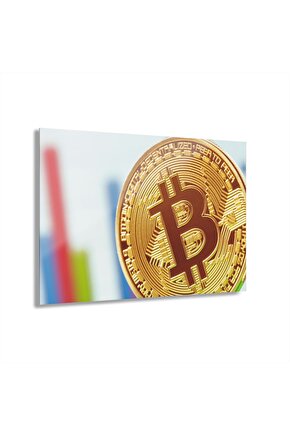Bitcoin Kripto BTC Crypto Para 4 Cam Tablo Duvar Dekoru