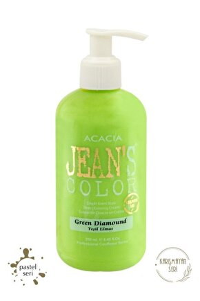 Jeans Color Yeşil Elmas 250 Ml.green Dıamond Pastel Amonyaksız Balyaj Renkli Saç Boyası