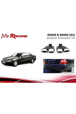 My Racing Mercedes W220 Egzoz Ucu Krom Çift Çıkış Komple Set S Serisi