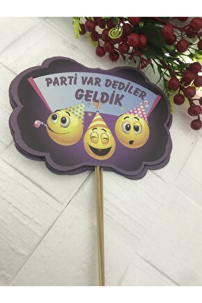Parti var dediler geldik Emoji Temalı Doğum Günü Konuşma Balonu 5 adet