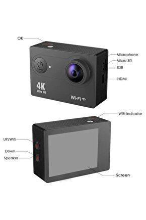 Wifi 4k Ultra Hd 1080p Aksiyon Kamera Mavi