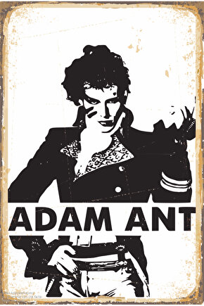 adam ant pop rock müzik efsanesi retro ahşap poster
