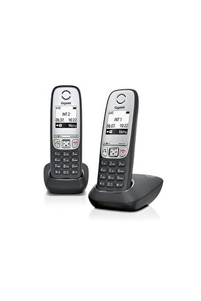 A415 Duo 2 Li Siyah Telsiz Dect Telefon 100 Rehber Handsfree Işıklı Ekran