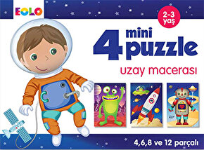4 Mini Puzzle - Uzay Macerası - Eolo Kolektif 4 Mini Puzzle - Uzay Macerası kitabı - Eolo Yayıncılı