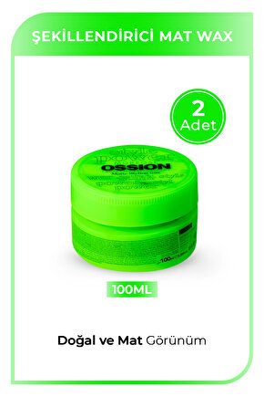 Ossion Matte Styling Wax Yeşil 100 ml X 2 Adet