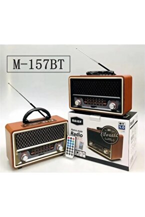 M-157bt Bluetooth Hoparlör Ahşap Görünümlü Nostaljik Fm Radyo Sdusbaux