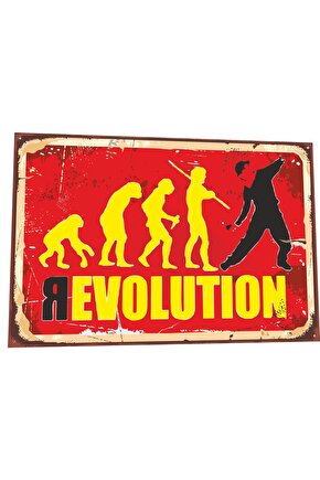Evrimden Devrime Homo Sapiens Retro Ahşap Poster