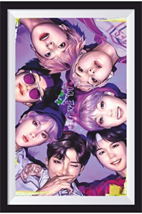 K-pop Bts Çerçeve Görünümlü Ahşap Poster-6