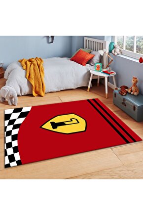 Race F1 Kırmızı Erkek Çocuk Odası Halısı
