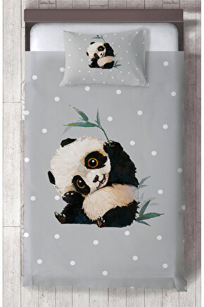 BEBEK VE ÇOCUK ODASI Sevimli Panda Desenli Yatak Örtüsü