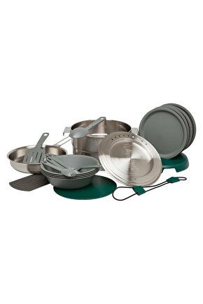 Adventure Çelik Kamp Pişirme Seti (21 Parça Set), 3.5 L