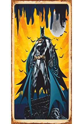 Batman Süper Kahramanlar Mini Retro Ahşap Poster