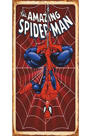 Spiderman Süper Kahramanlar Mini Retro Ahşap Poster