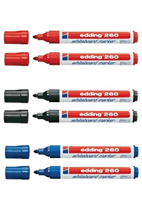 Tahta Kalemi E-260 Kırmızı-mavi-siyah 3 Renk Set