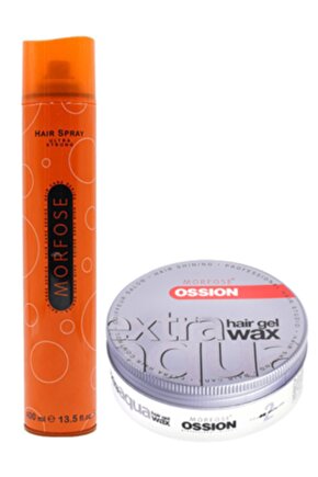 Morfose Saç Spreyi Turuncu 400ml + Ossion Extra Aqua Gel Wax -2-extra Hair Cont. 150 Ml