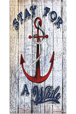 denizci gemici yat sembol çapa mini retro ahşap poster