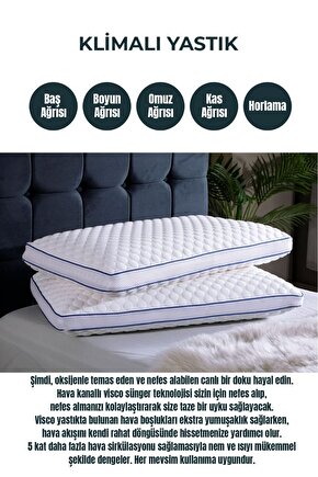 Air Comfort Klimalı Hava Kanallı Ortopedik Visco Yastık 70x41x11,5 Cm