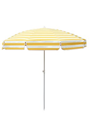 Çizgili Plaj Şemsiyesi Ve Şemsiye Kazığı + (taşıma Çantası)
