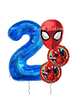 Spiderman Örümcek Adam Konsept 2 Yaş Doğum Günü Balon Set Spiderman Parti Balonları Spiderman Tema