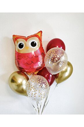 Woodland Baykuş Konsept Balon Set Sevimli Baykuş Balon Buketi Owl Doğum Günü Balon Set