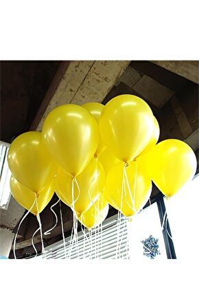 Metalik Balon 12  Inç Sarı Renk 25 Adet