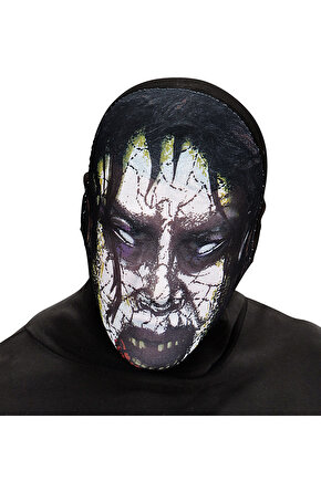 Himarry Kafaya Tam Geçmeli Bez Zombie Maskesi - Streç Korku Maskesi - 3D Baskılı Maske Model 6