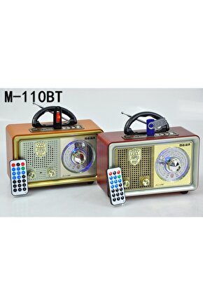 Meier M-110bt Gold Renk Nostaljik Radyo Ahşap Görünümlü Bluetooth Hoparlör Fm Sd Kart Usb Girişi