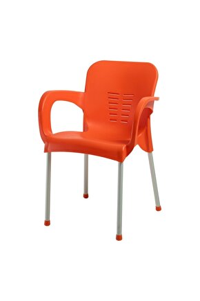Sandalye 4 Adet Alüminyum Ayaklı Turuncu