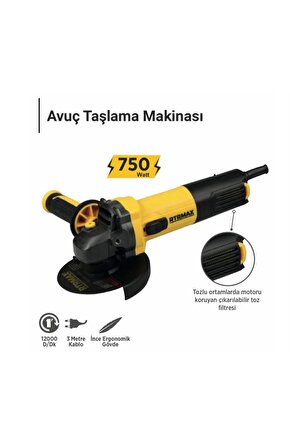 Avuç Taşlama Makinası Rtm102 750w 115mm