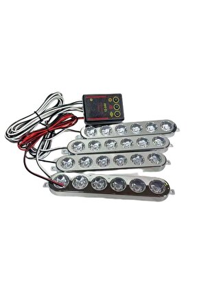 Çakar Lamba 6x4 Led Mavi Beyaz 12-24v  Lapa536-4