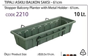 Favilla Demir Askılı  9lu Balkon saksısı Taba