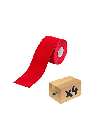 Vzn Kinesio Sport Tape – Sporcu Ağrı Bandı 5m x 5cm Kırmızı 4 Adet