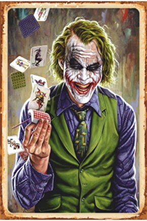 The Joker Poker Kağıtları Sinema Retro Ahşap Poster