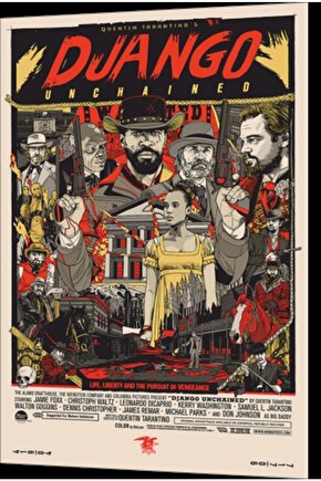 Django Sinema Retro Ahşap Poster