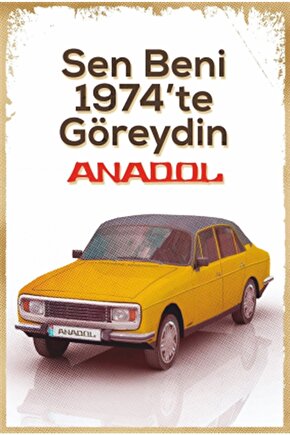 Anadol Otomobil Retro Ahşap Poster