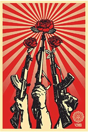 Savaş Karşıtı Silah Namluları Barış Retro Ahşap Poster