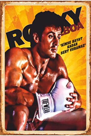 Rocky Balboa Retro Ahşap Poster