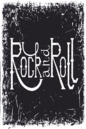 rock and roll müzik retro ahşap poster