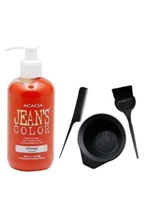 Jeans Color Saç Boyası Turuncu 250ml Ve Fluweel Saç Boya Kabı Seti