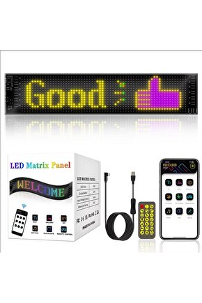 LED Matrix PANEL esnek USB 5V Bluetooth App kaydırma reklam LED araba sloganı esnek RGB Kayan YAZI