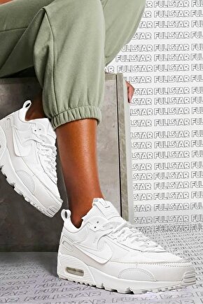 Air Max 90 Futura Triple Leather Unisex Sneaker Hakiki Deri Spor Ayakkabı Beyaz