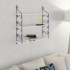 SERAMONİ RAF SETİ 3 RAFLI 200*720 Beyaz