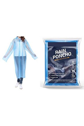 Unisex Mavi  3 Adet Pratik Yağmurluk 711606